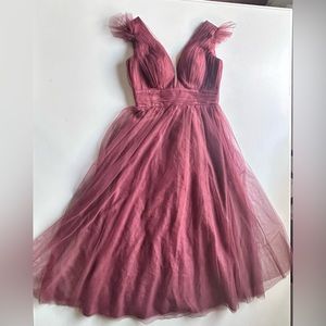 Revelry Burgundy Tulle Wedding Dress